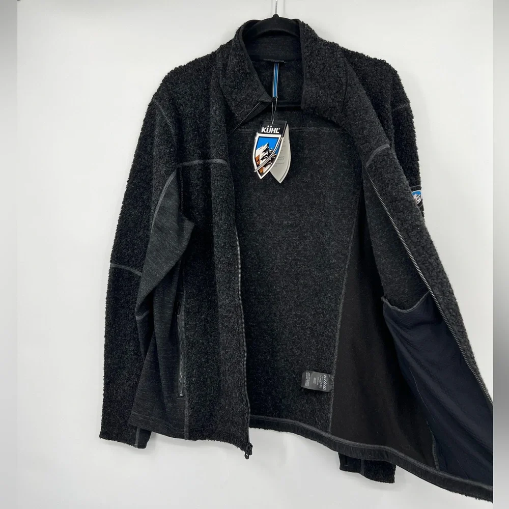 🆕 NWT KÜHL Naturafleece FZ Fleece Jacket Wool Blend Zip Closure Pockets Sz Large - Picture 5 of 14